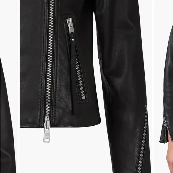 All Saints Black Leather Jacket - Picture 9 of 9